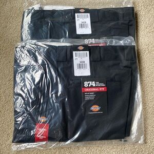 NWT (2) Pairs Men’s Black Dickies Work Pants 34x28
